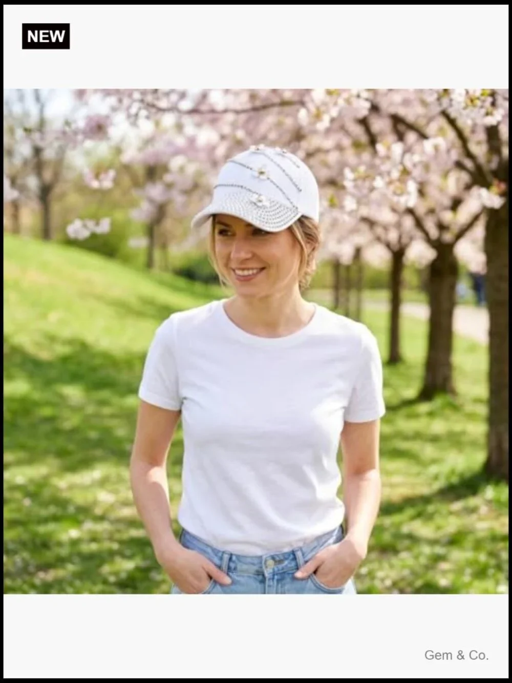 Vintage Bling Rhinestone Flower Baseball Cap Adjustable Strapback Low Profile